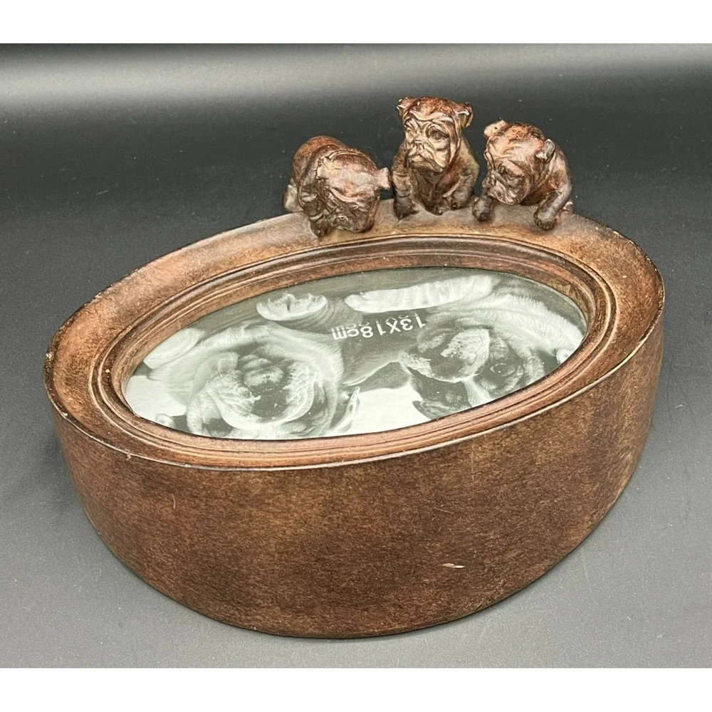 Puppy Dogs Reflecting Picture Frame 13 x 18cm Brown Heavy Material Resin?